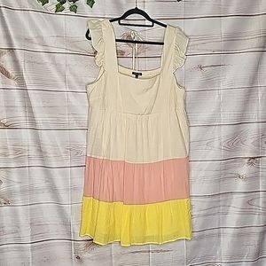 NWT Sundress Colorblock 2X Yellow Pink Ivory